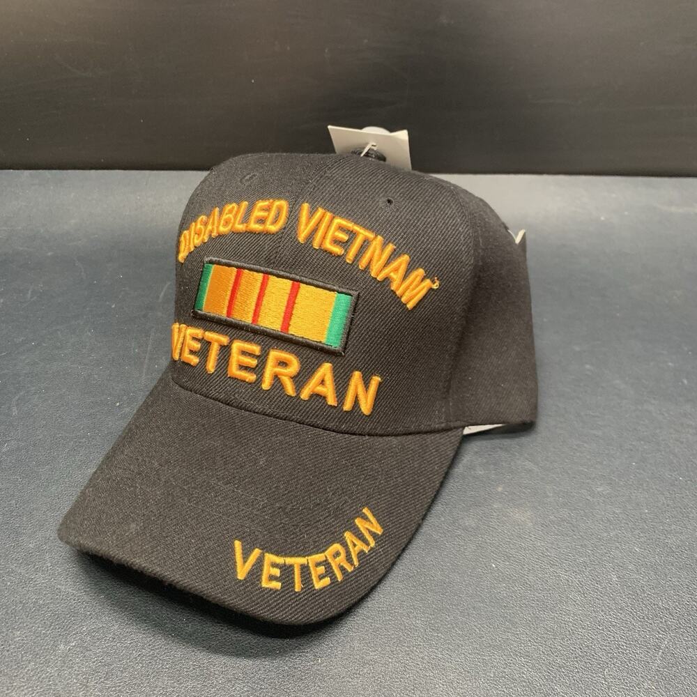 Disabled Vietnam Veteran Hat U.S. Warriors Embroidered Hook & Loop Adjustable